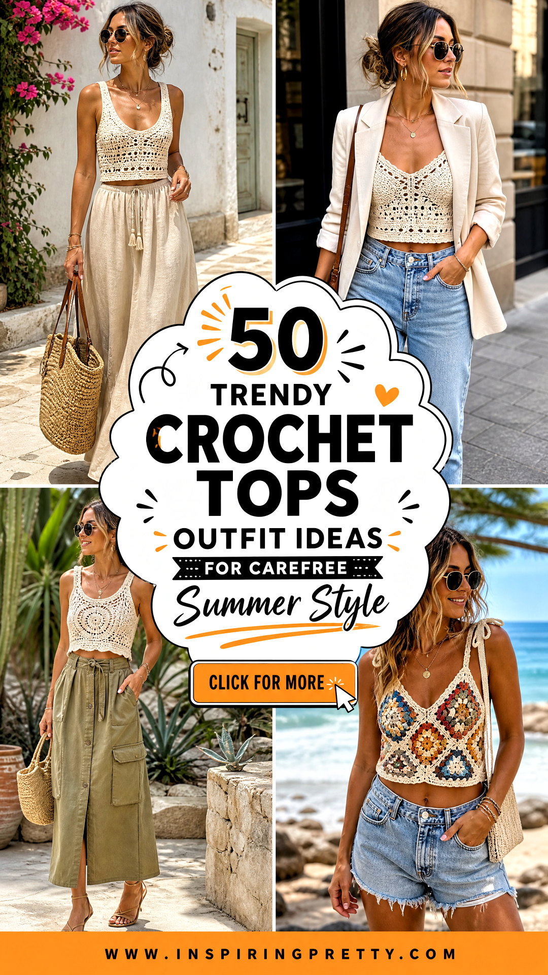 50 Trendy Crochet Tops Outfit Ideas for Carefree Summer Style - 50 Trendy Crochet Tops Outfit Ideas for Carefree Summer Style