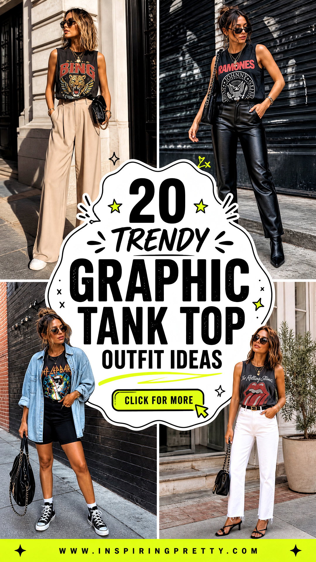 20 Trendy Graphic Tank Top Outfit Ideas for Bold Summer Style - 20 Trendy Graphic Tank Top Outfit Ideas for Bold Summer Style