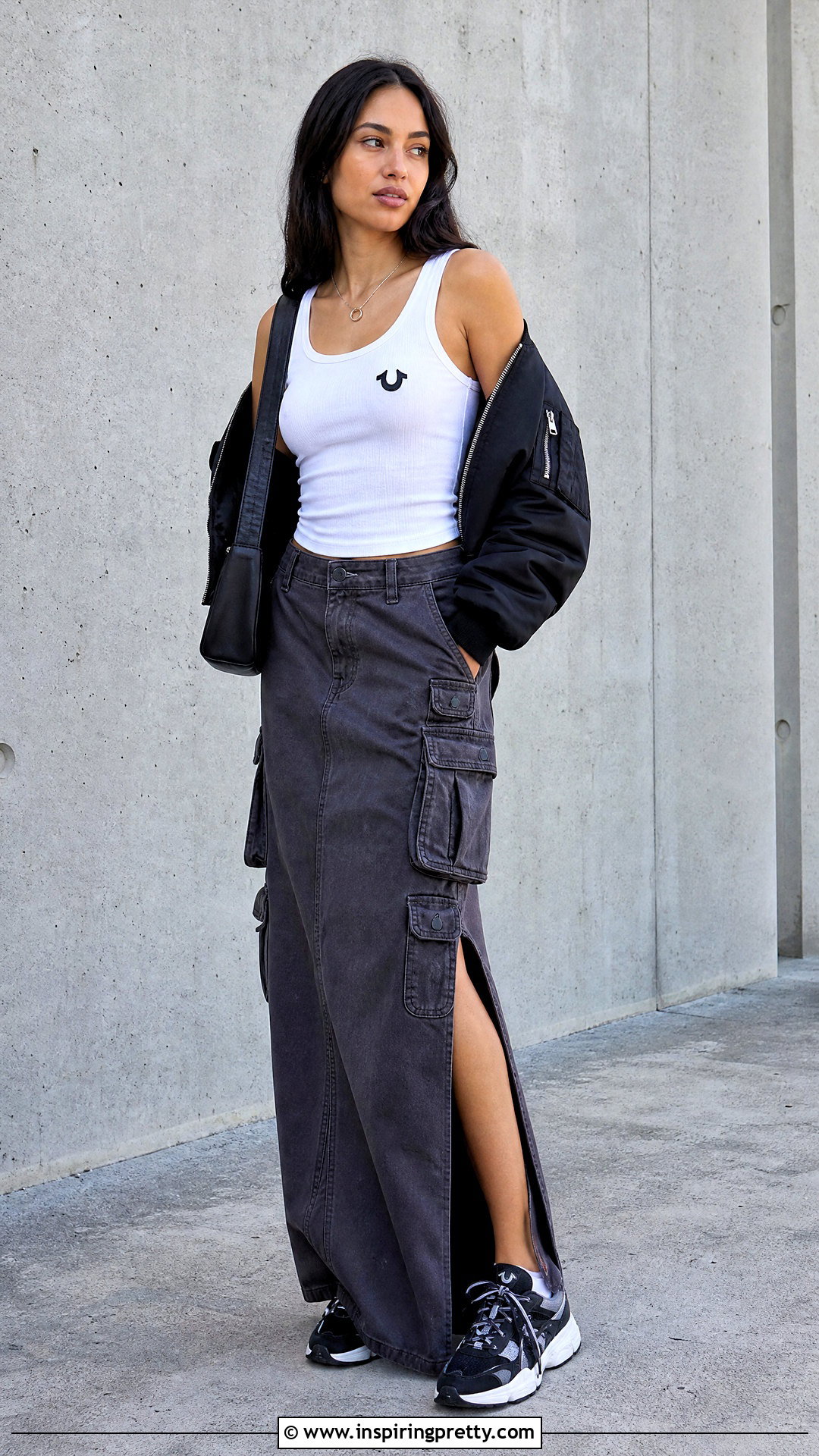 True Religion Tank Top With Cargo Maxi Skirt - 25 true religion tank tops outfit ideas