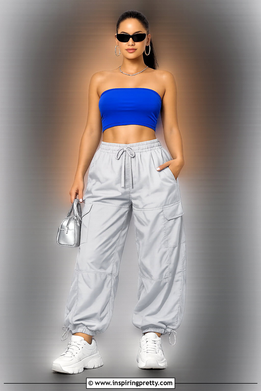 Tube Crop Top PNG With Parachute Pants - 20 Crop Top Transparent Png Ideas