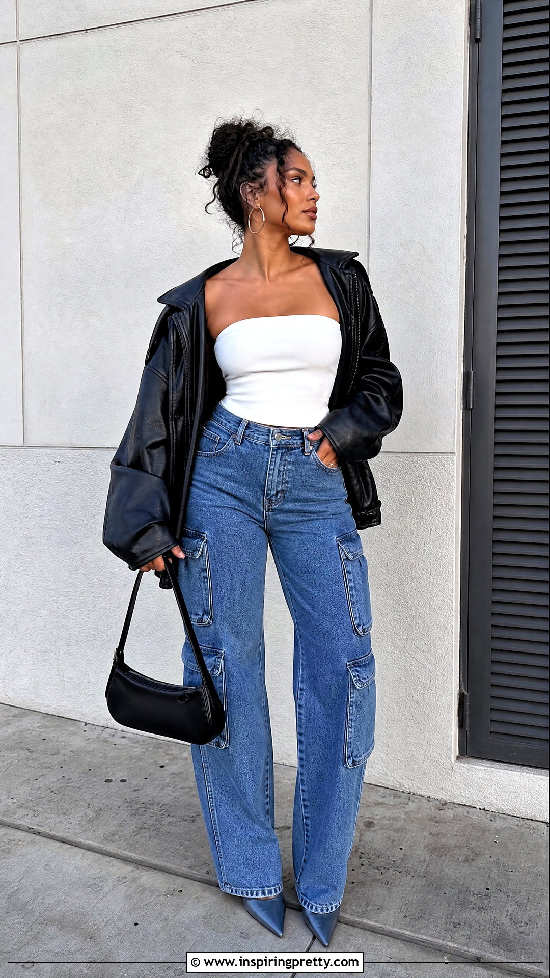 Tube Going Out Top With Cargo Jeans - 50 cute going out tops outfit ideas