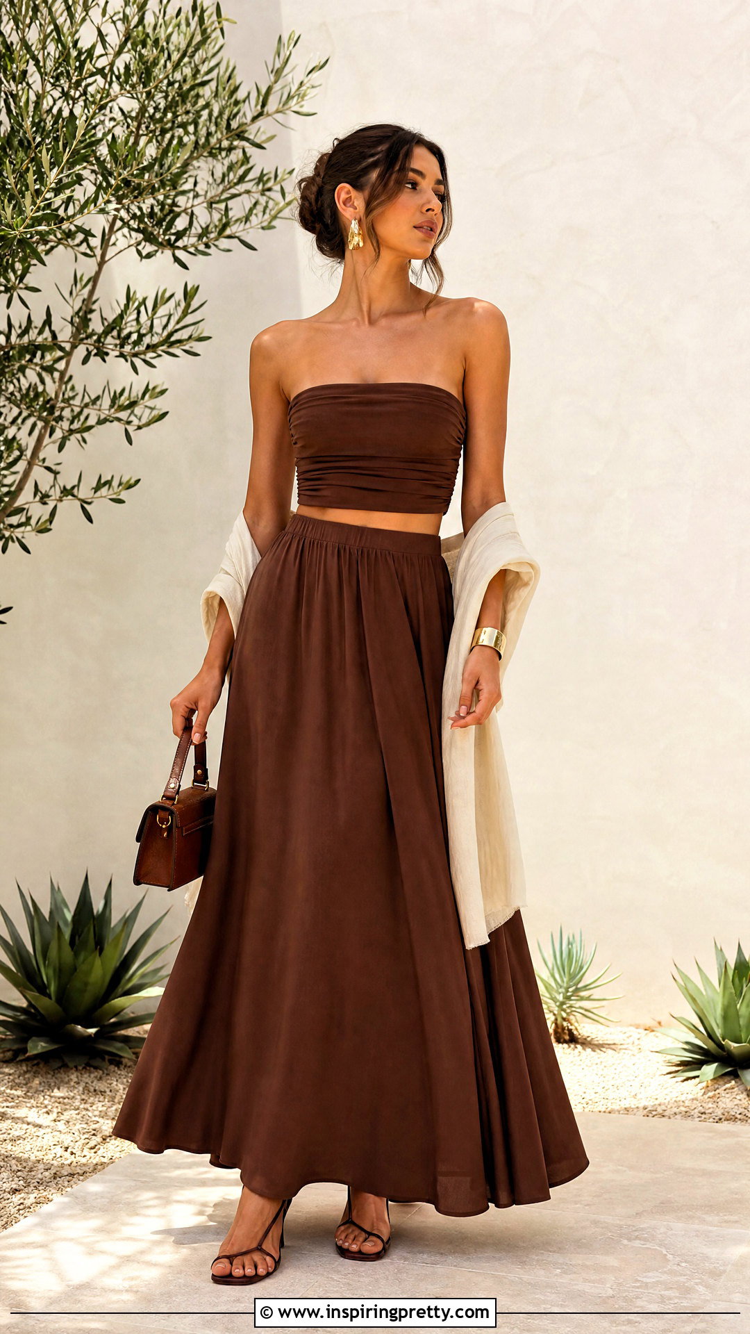 Tube Top Cami With Matching Maxi Skirt - 20 Tube Top Cami outfit ideas