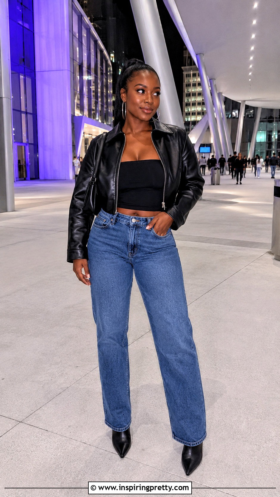 Tube Top Outfit With Leather Jacket - 50 tube top outfit black women