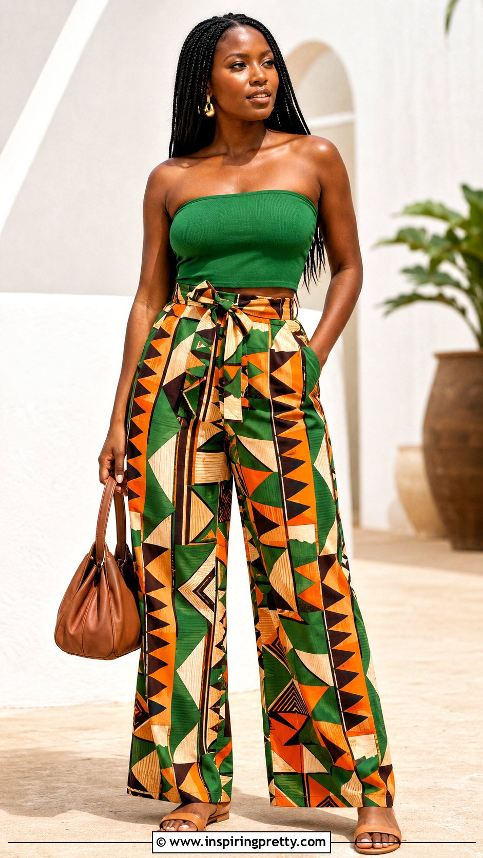 Tube Top Outfit With Printed Pants - 50 tube top outfit black women