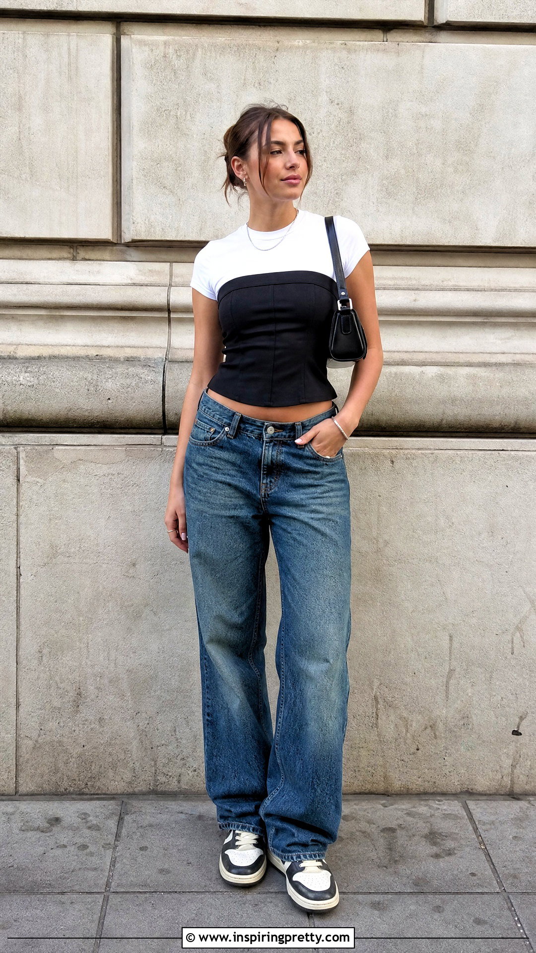 Tube Top Over Fitted T Shirt - 50 tube top outfit ideas