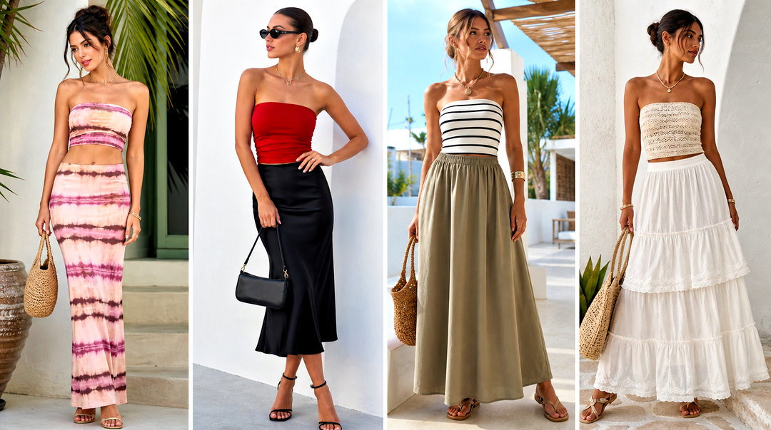 25 Tube Top Skirt Dress Outfit Ideas for Effortless Style