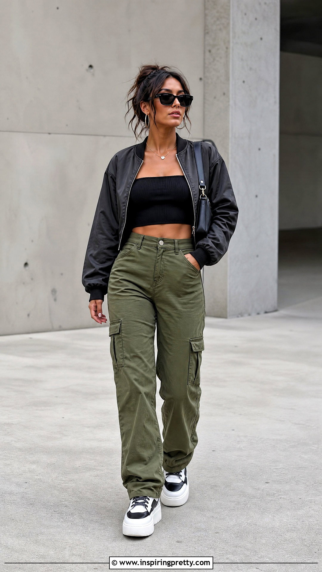 Tube Top With Cargo Pants - 50 trendy fashion tops outfit ideas