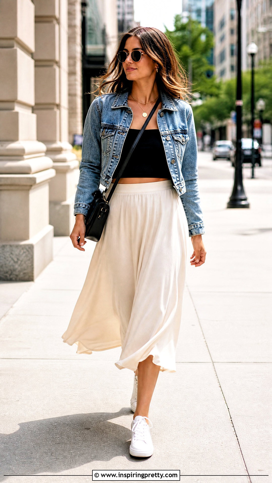 Tube Top With Denim Jacket - 50 tube tops outfit ideas