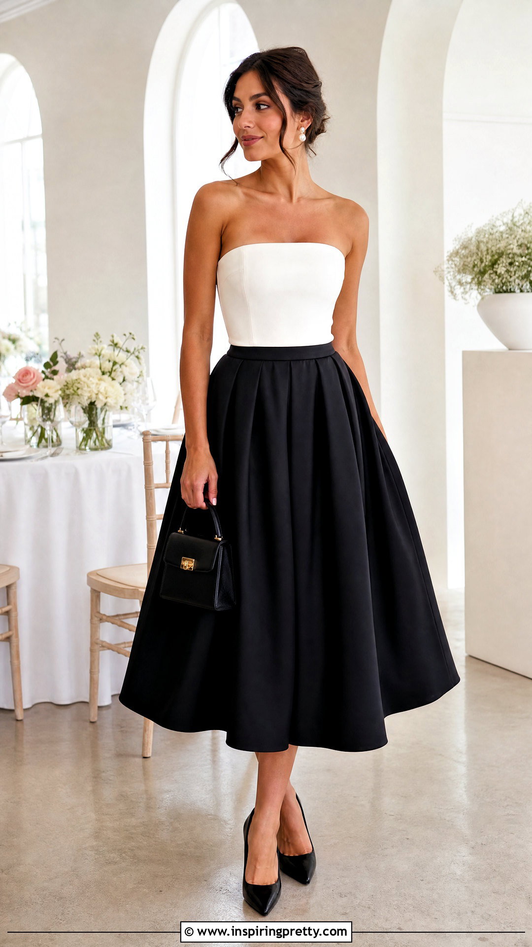 Tube Top With Full Midi Skirt And Heels - 25 posh tube top outfit ideas