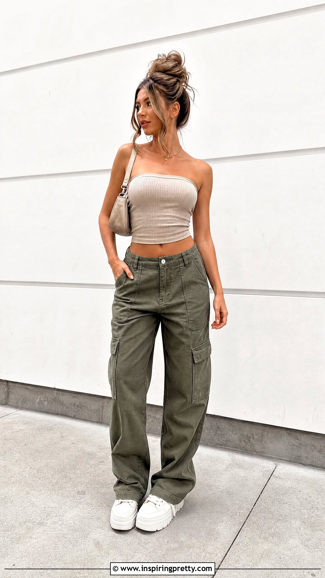 Tube Top With Messy Bun - 50 tube top hairstyle ideas