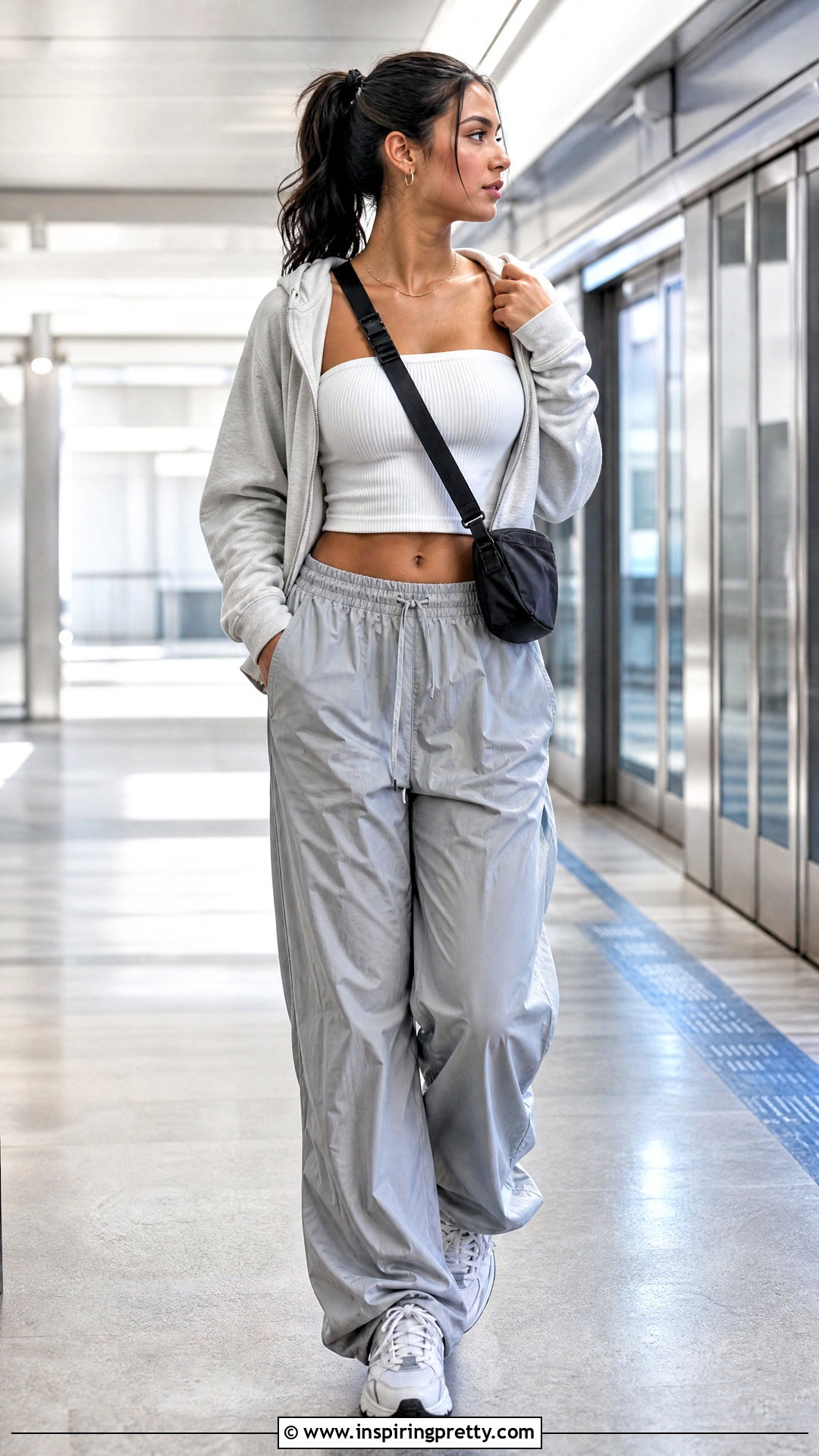 Tube Top With Parachute Pants - 50 tube tops outfit ideas