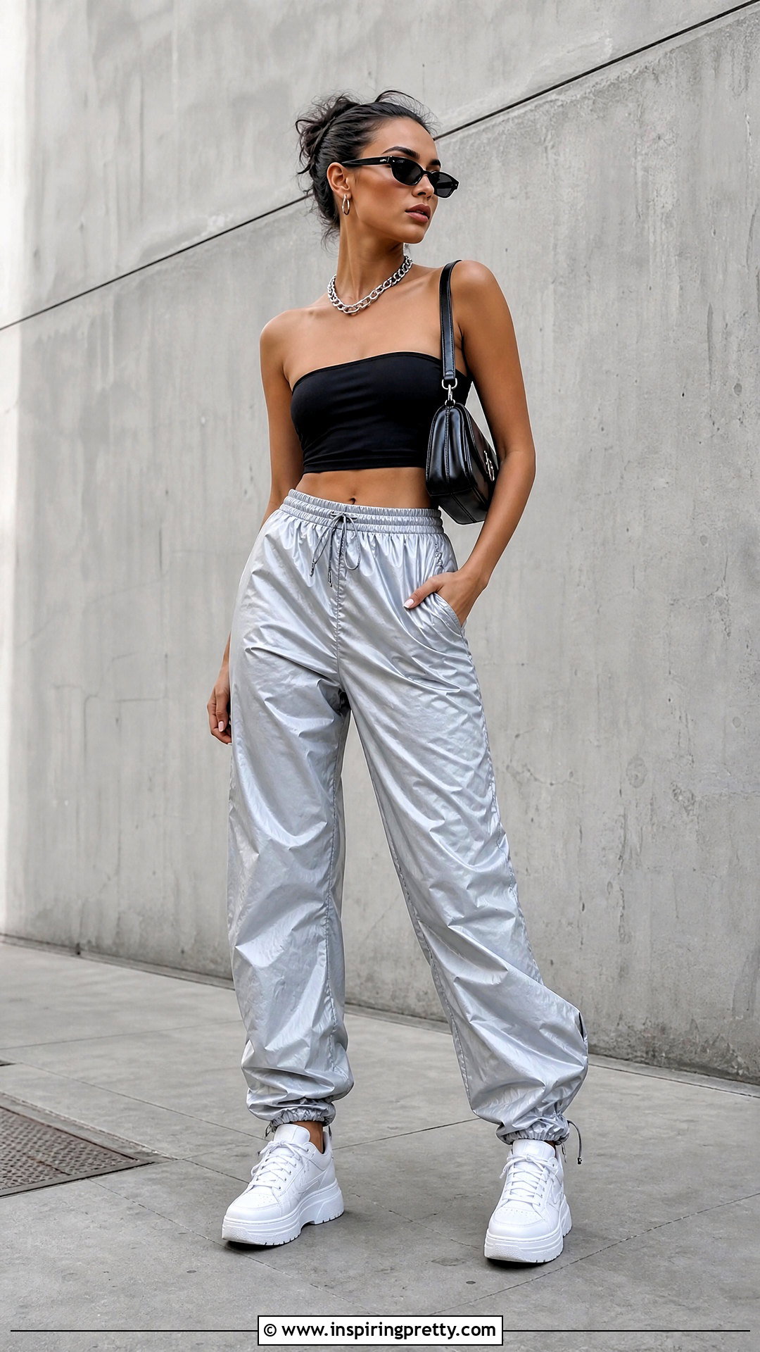 Tube Top With Parachute Pants - 50 2000 tops outfit ideas