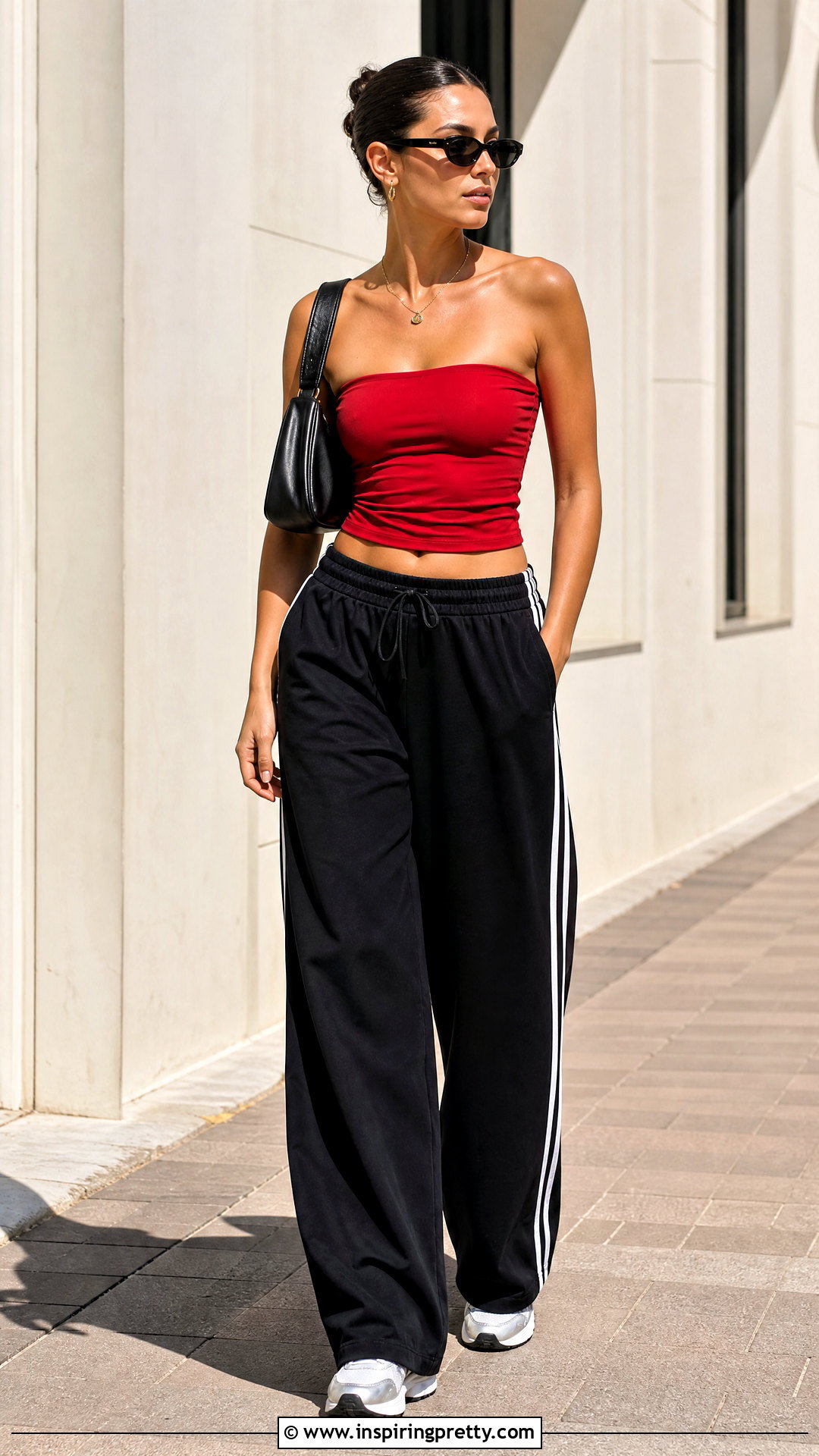 Tube Top With Track Pants - 50 tube top outfit ideas