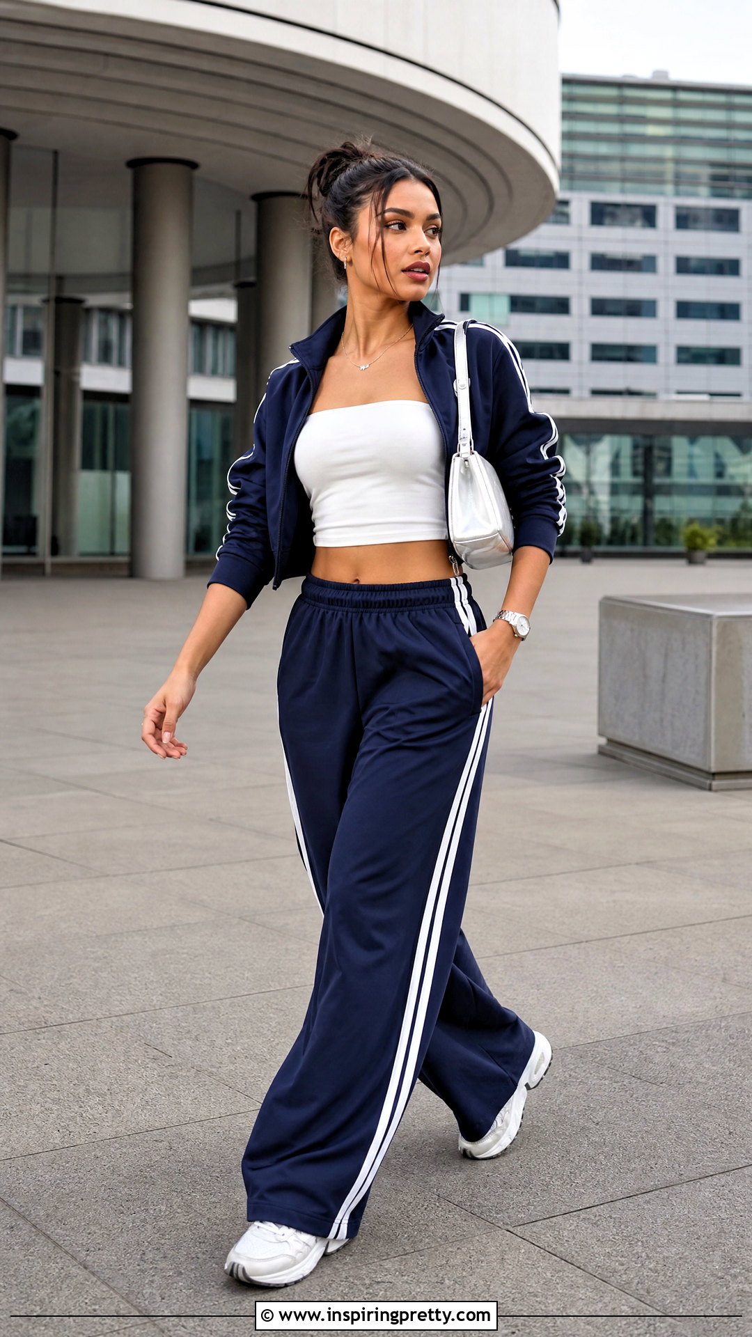 Tube Top With Track Pants - 50 tube tops outfit ideas