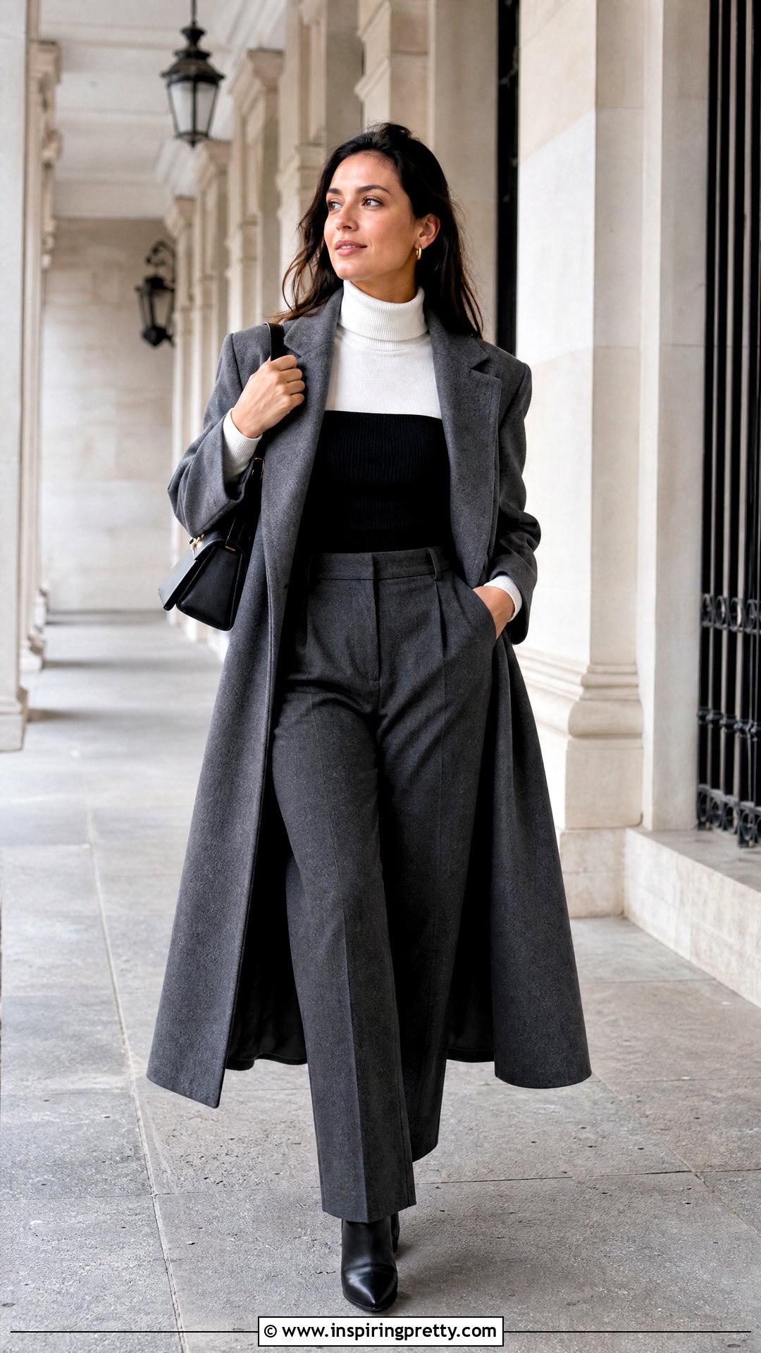 Tube Top With Turtleneck And Trousers - 50 cute tube tops outfit ideas