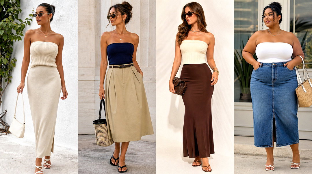 50 Tube Top and Skirt Outfit Ideas for Summer Style