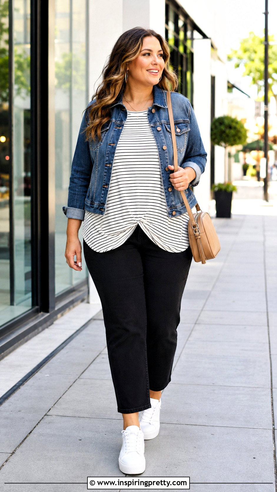 Tulip Hem Top With a Denim Jacket and Black Jeans - 25 Tulip Hem Top outfit ideas