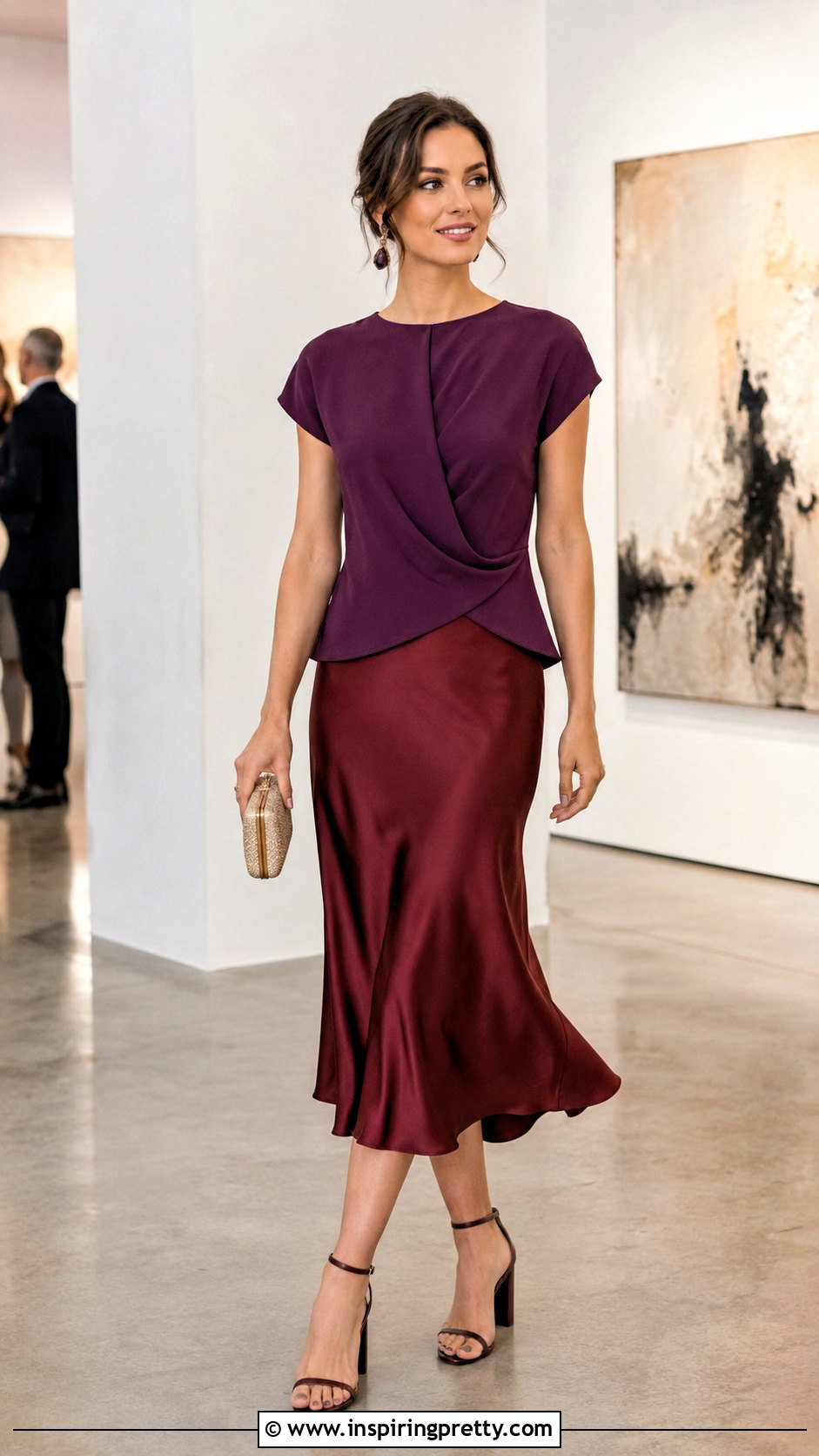 Tulip Hem Top With a Satin Midi Skirt and Heels - 25 Tulip Hem Top outfit ideas