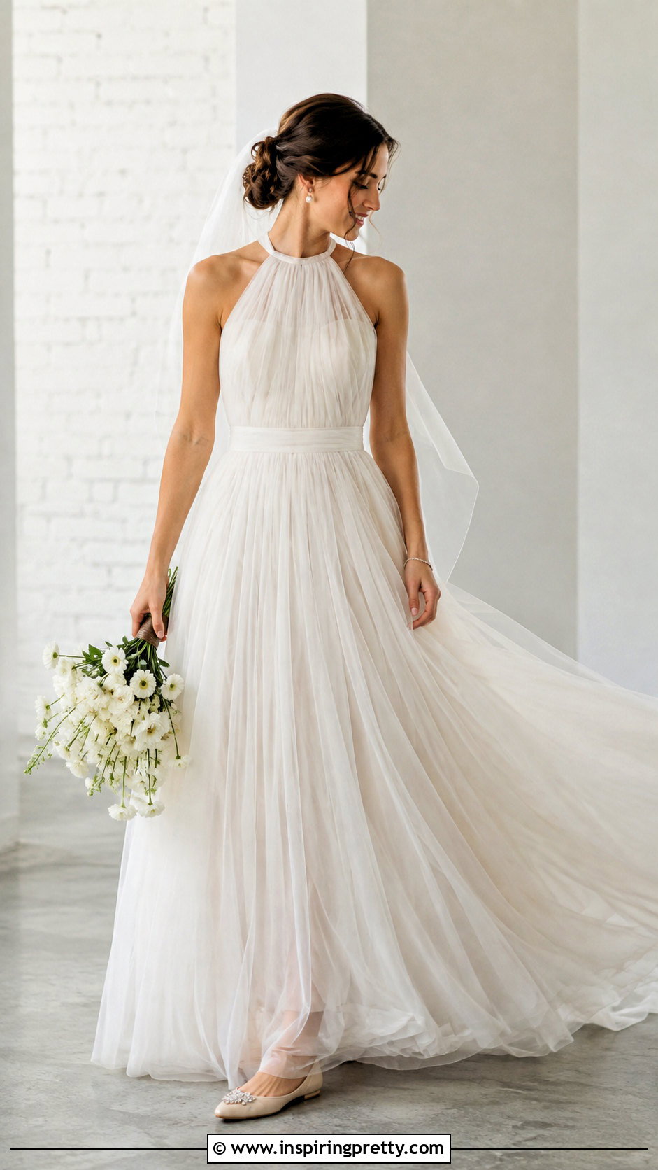Tulle Halter Ball Gown Wedding Dress With Ballet Flats - 25 Halter Top Ball Gown Wedding Dress outfit ideas
