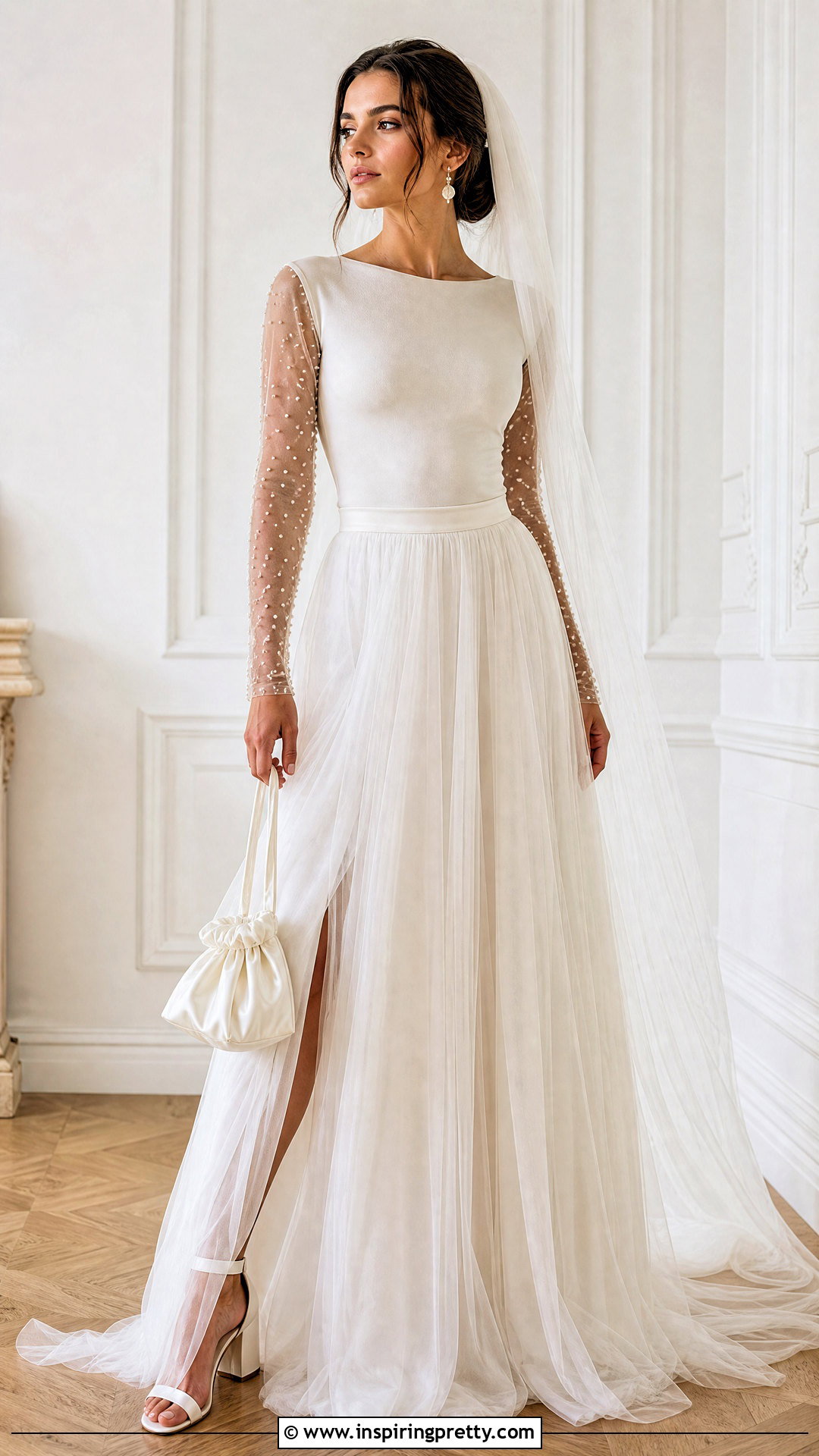 Tulle Wedding Skirt With Sheer Sleeve Bodysuit - 25 Tulle Wedding Skirt And Top outfit ideas