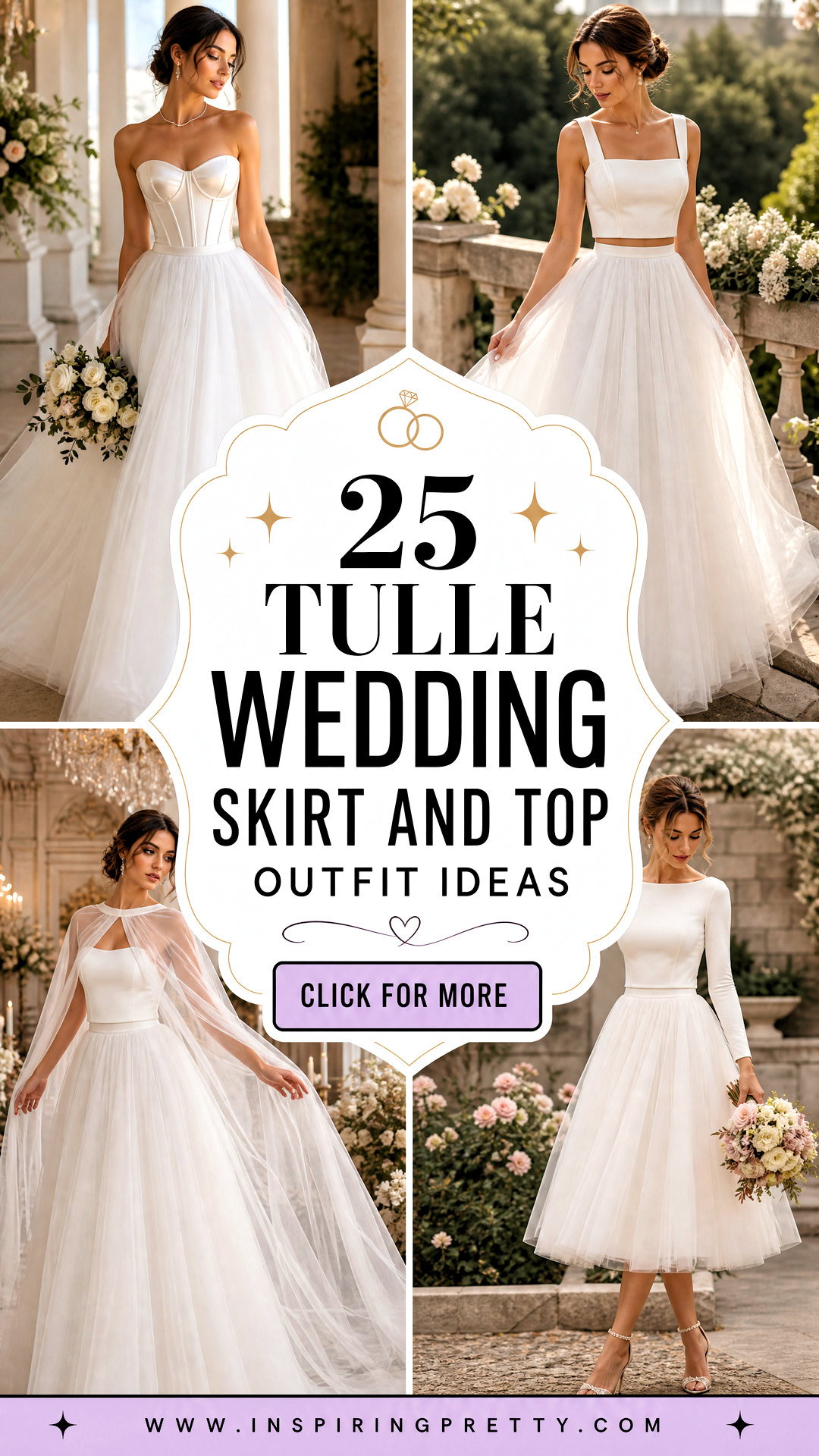 25 Tulle Wedding Skirt and Top Outfit Ideas for Modern Brides - 25 Tulle Wedding Skirt and Top Outfit Ideas for Modern Brides