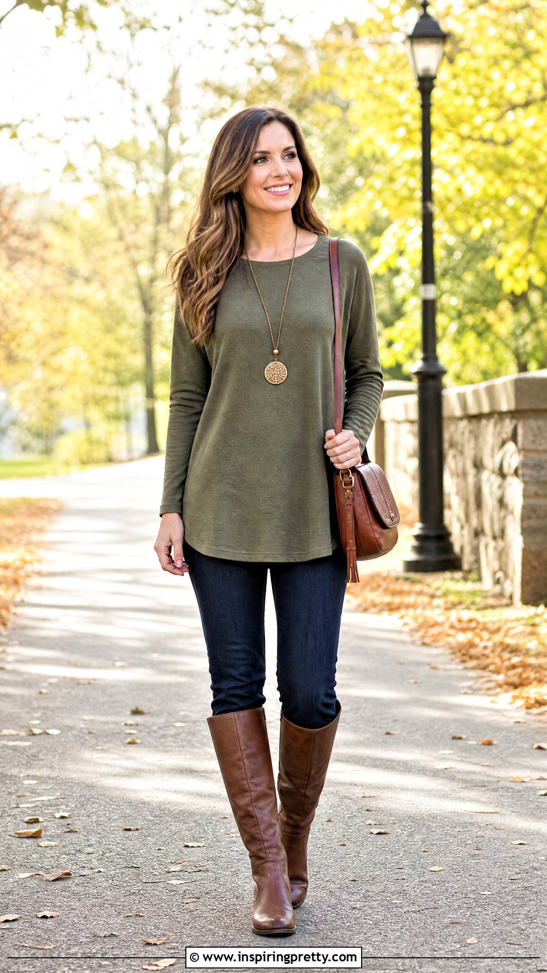 Tunic Long Sleeve Top With Slim Jeans - 50 long sleeve top outfit ideas
