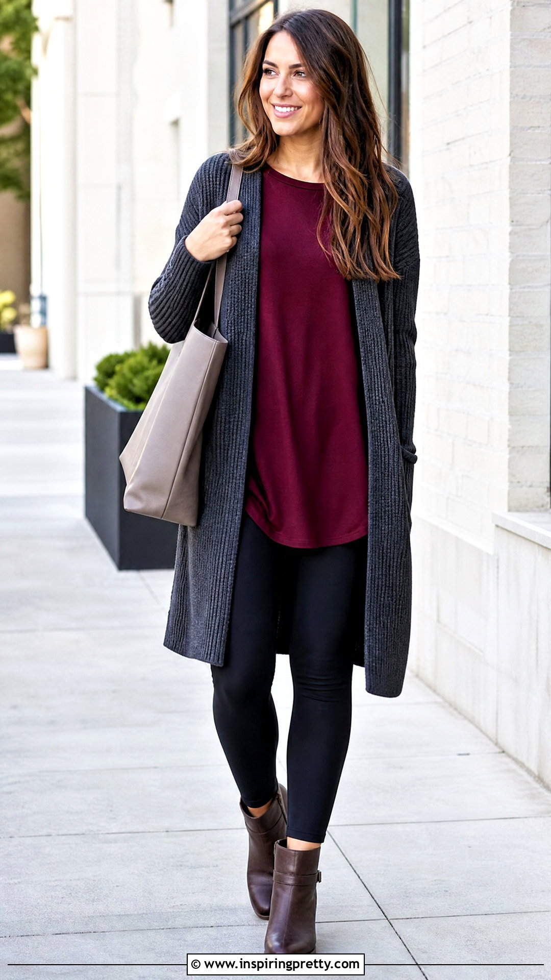 Tunic Top With Cardigan And Leggings - 50 tunic tops outfit ideas
