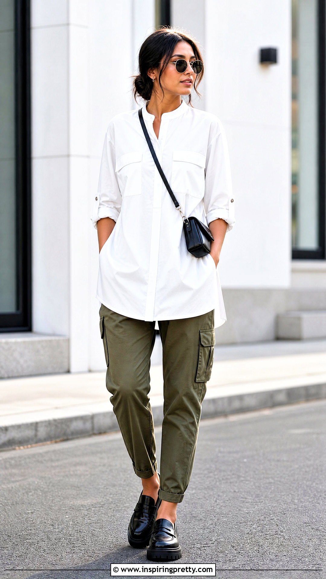 Tunic Top With Cargo Pants - 50 tunic tops outfit ideas