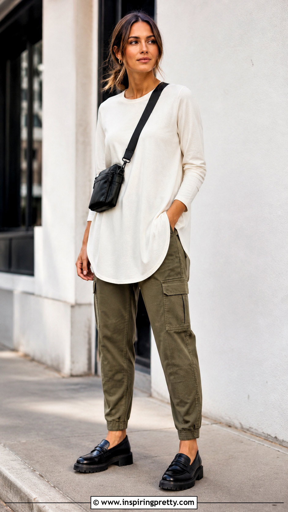 Tunic Top With Cargo Pants - 50 Tunic Top outfit ideas