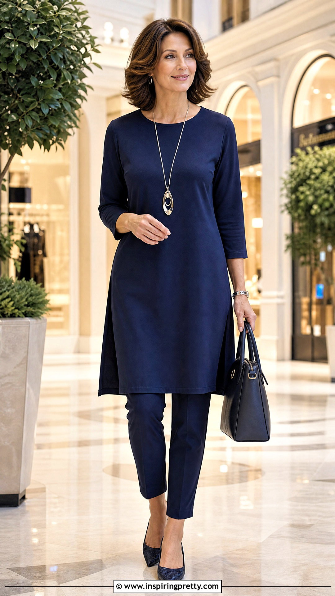 Tunic Top With Cigarette Pants - 50 classy tops outfit ideas