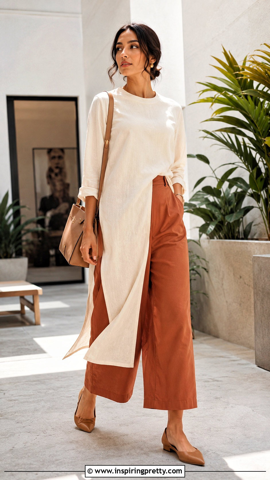 Tunic Top With Culottes - 50 Tunic Top outfit ideas