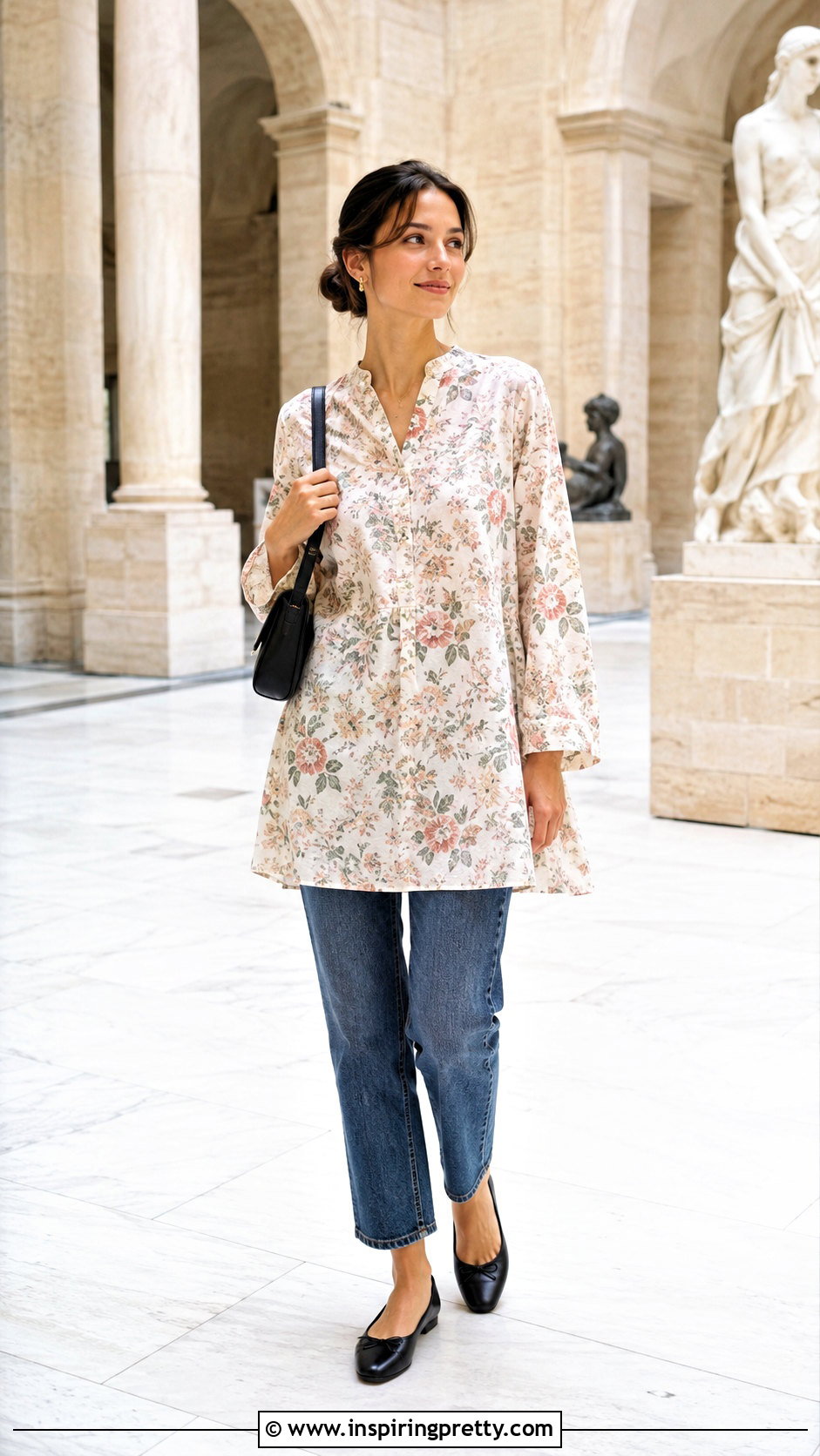 Tunic Top With Jeans And Ballet Flats - 50 Tunic Top outfit ideas