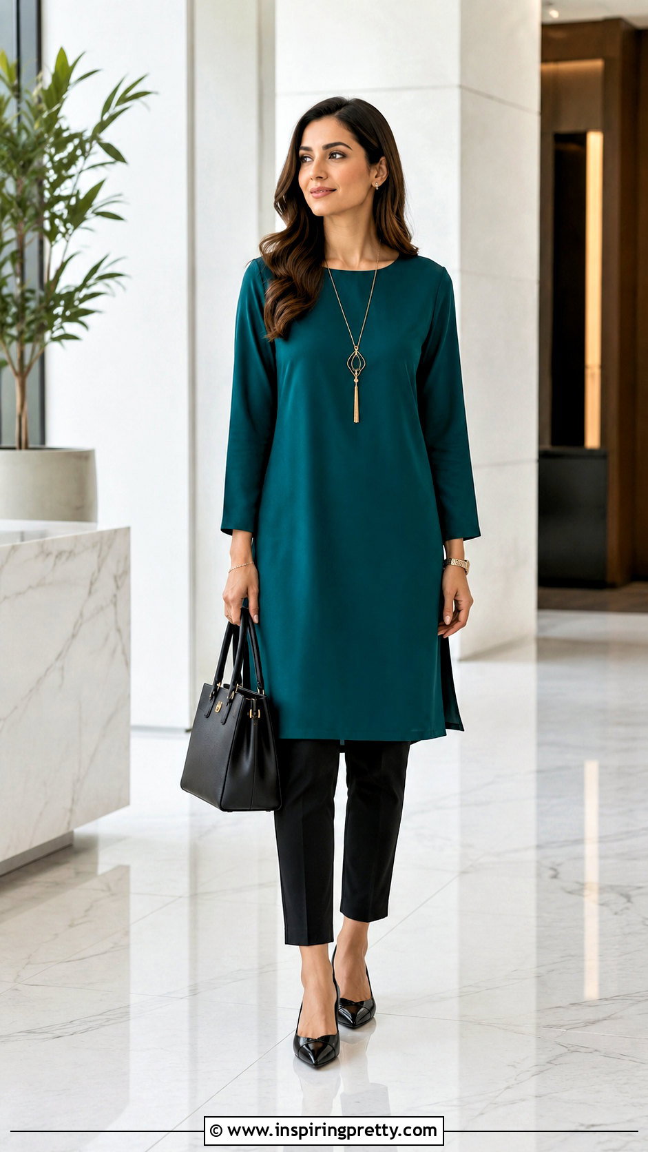 Tunic Top With Slim Fit Pants - 50 Simple Top Designs