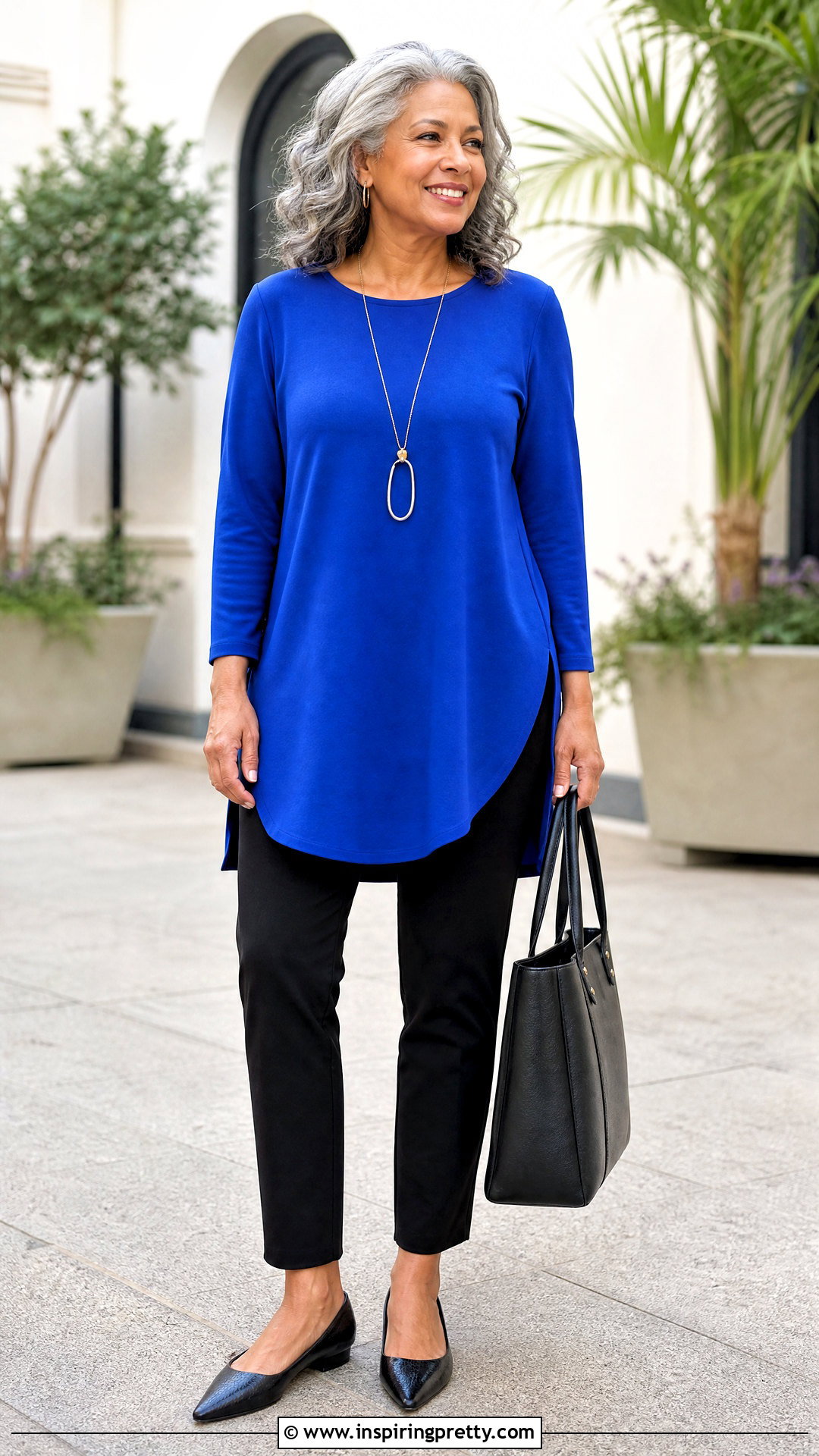 Tunic Top With Slim Pants - 50 new top designs for women
