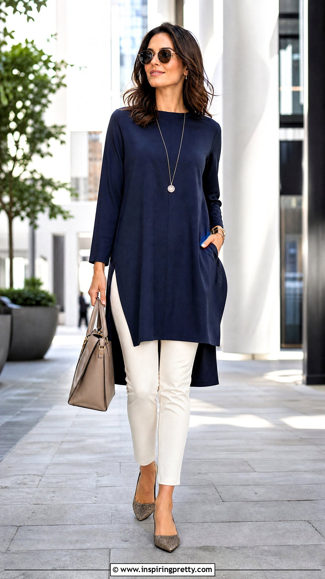 Tunic Top With Slim Pants - 50 Beautiful Tops For Women