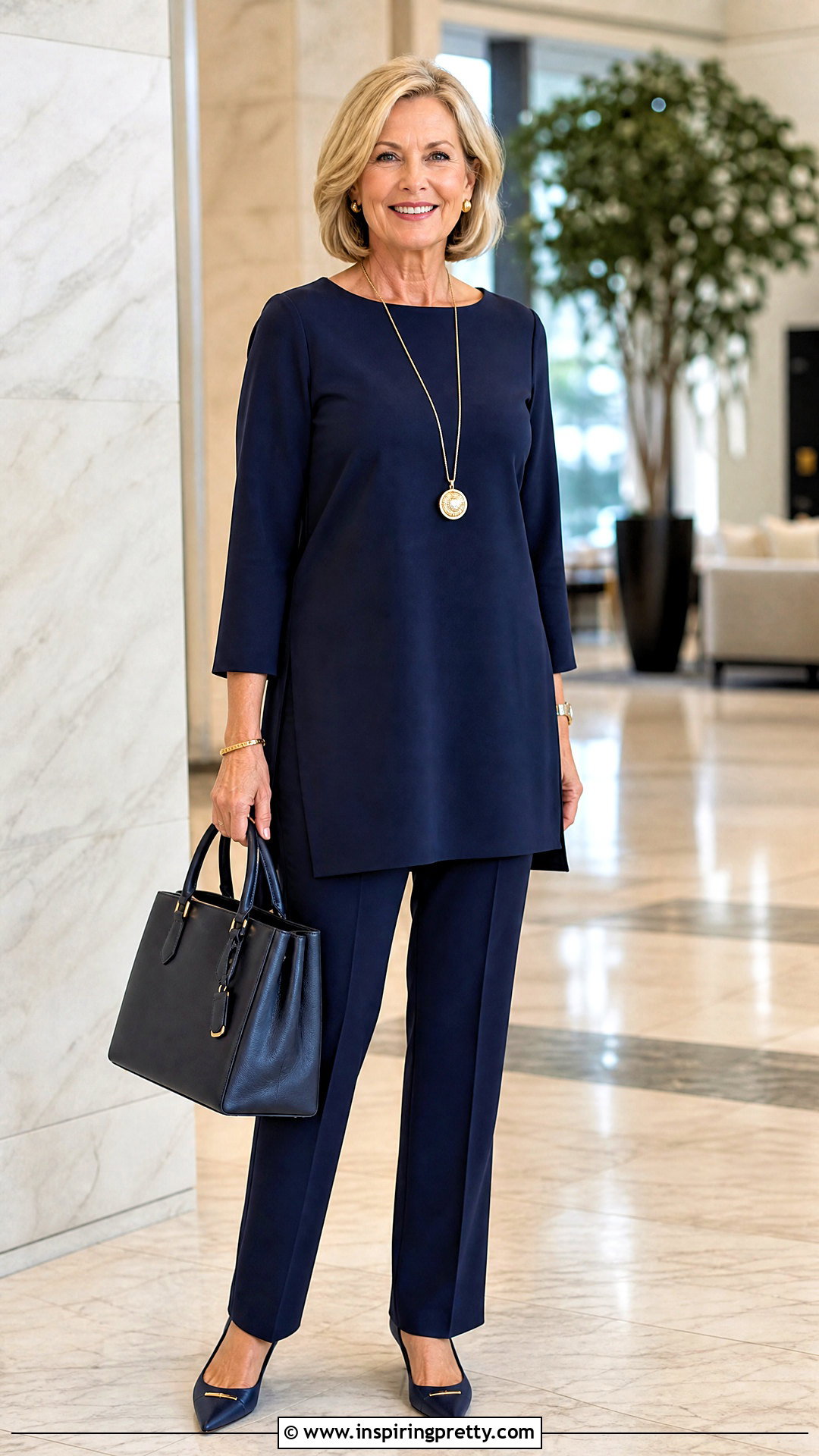 Tunic Top With Straight Leg Pants - 50 top designs for women