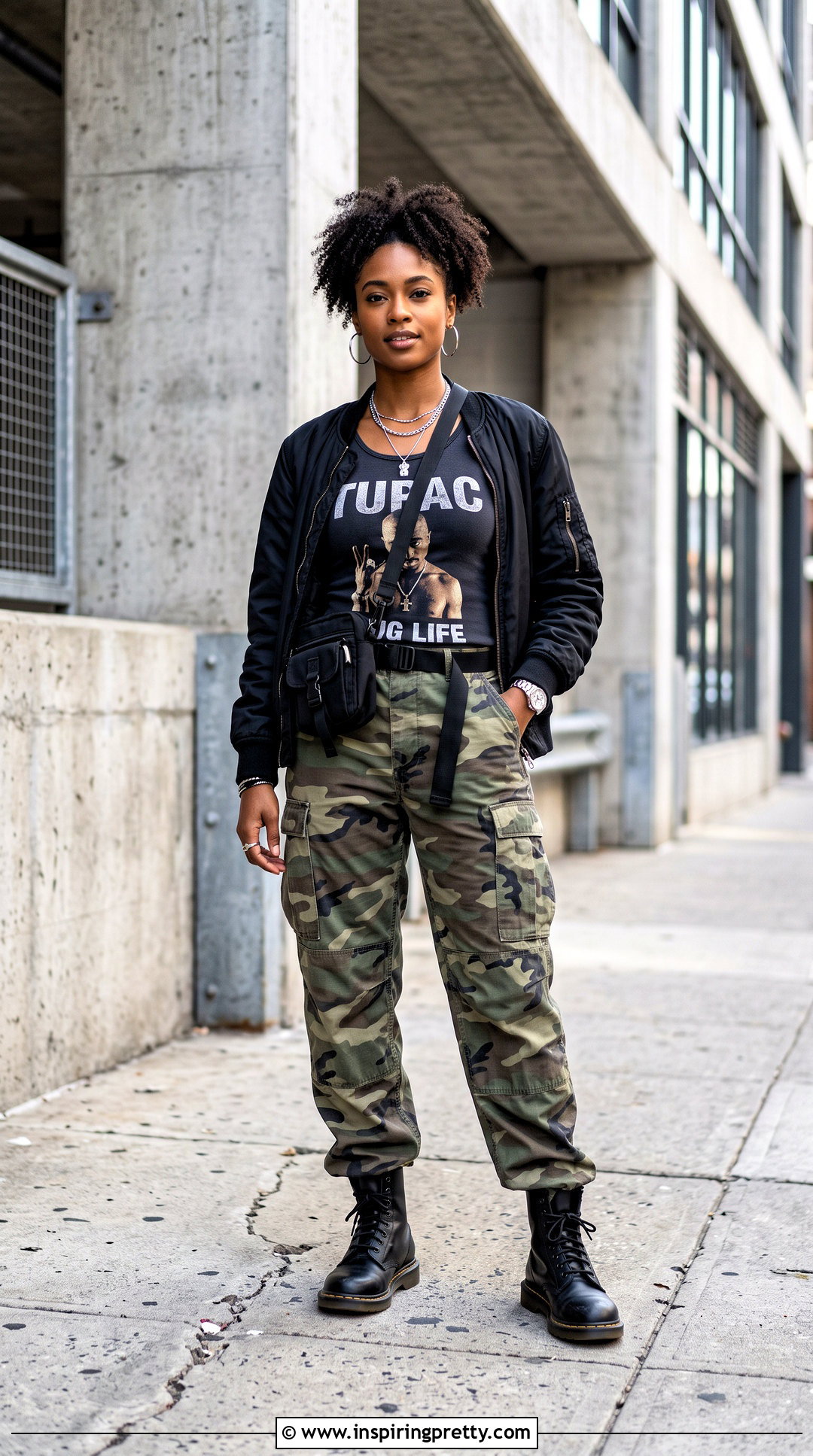 Tupac Tank Top With Camo Cargo Pants - 25 Tupac Tank Top Outfit ideas