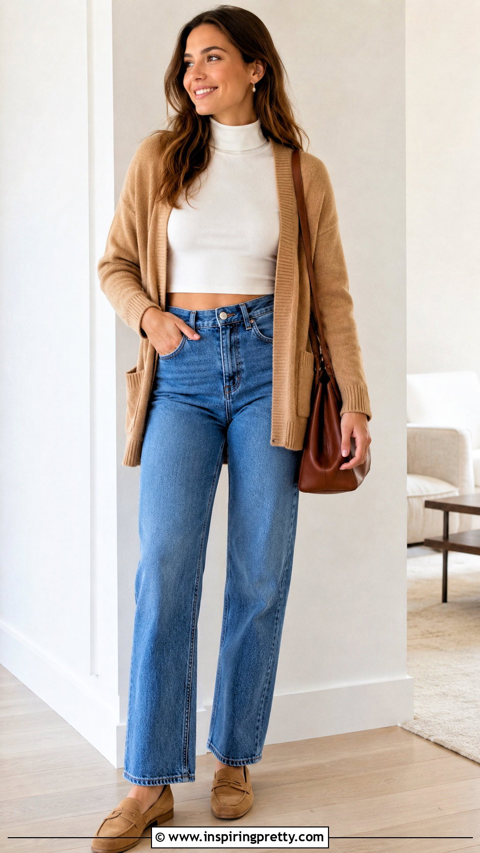 Turtle Crop Top With Flared Jeans - 25 Turtle Crop Top outfit ideas