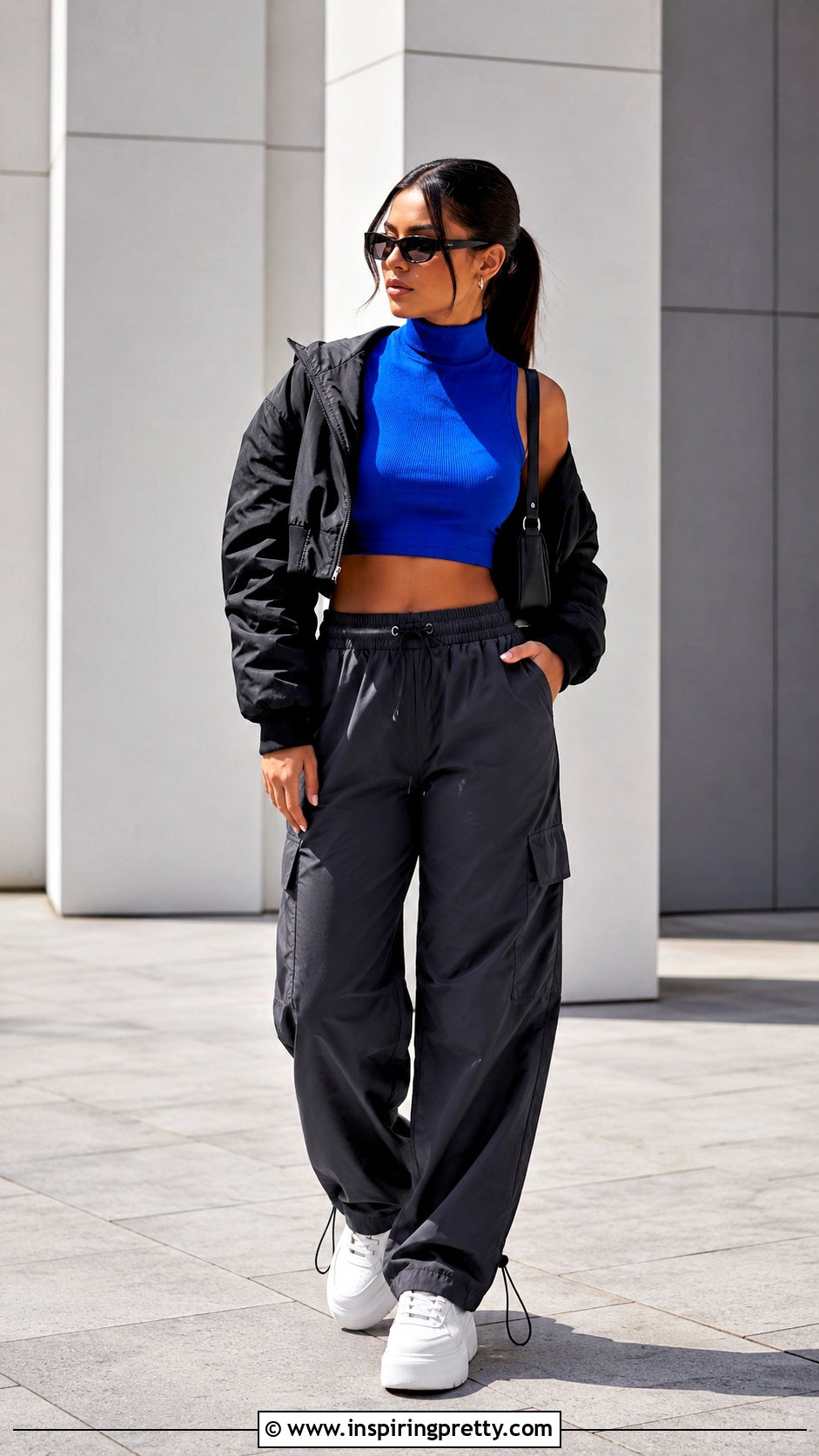 Turtle Crop Top With Parachute Pants - 25 Turtle Crop Top outfit ideas