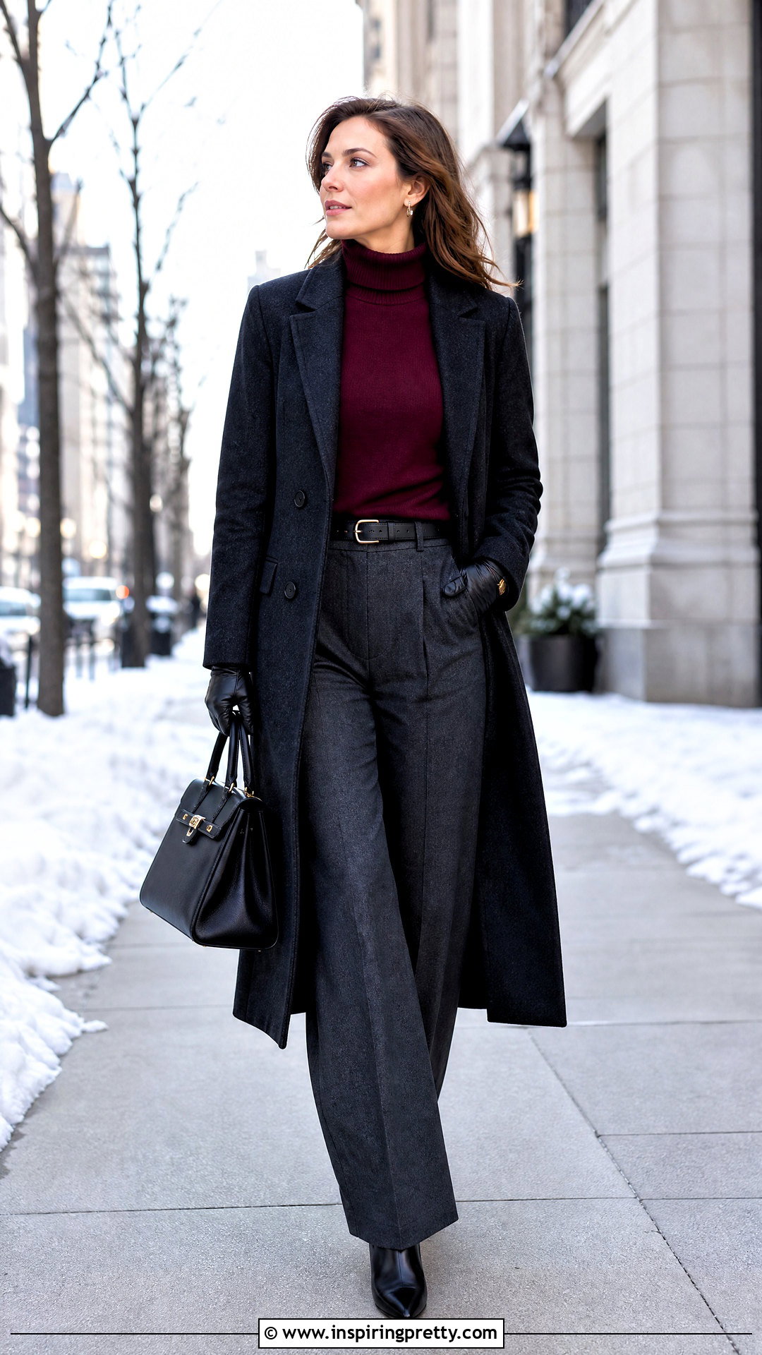 Turtleneck And Trousers Winter Top Outfit - 50 stylish top outfit ideas