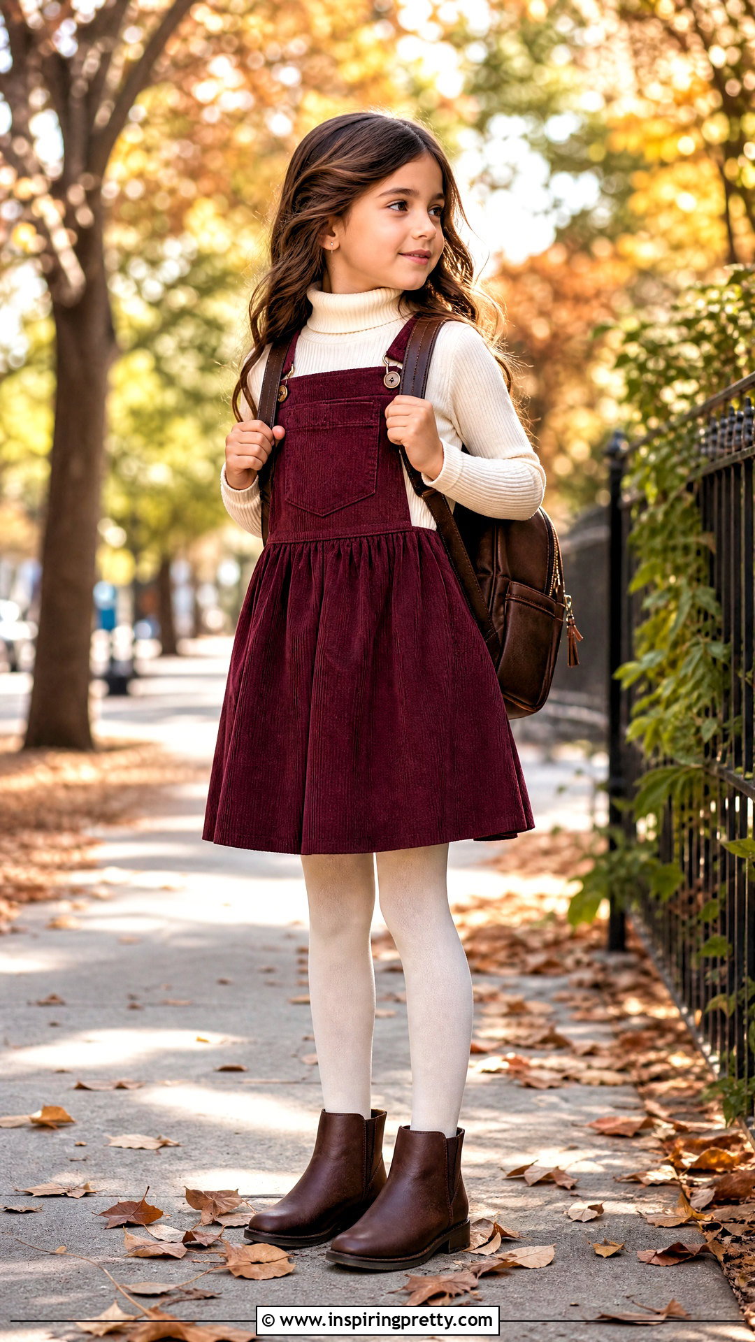 Turtleneck Long Sleeve Top With Pinafore Dress - 25 long sleeve tops for girls