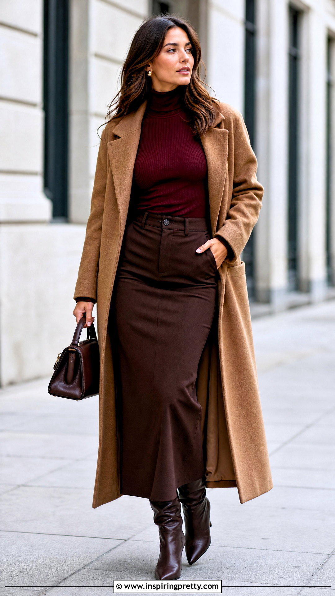 Turtleneck Micro Mini Top With Maxi Skirt - 25 micro mini tops outfit ideas