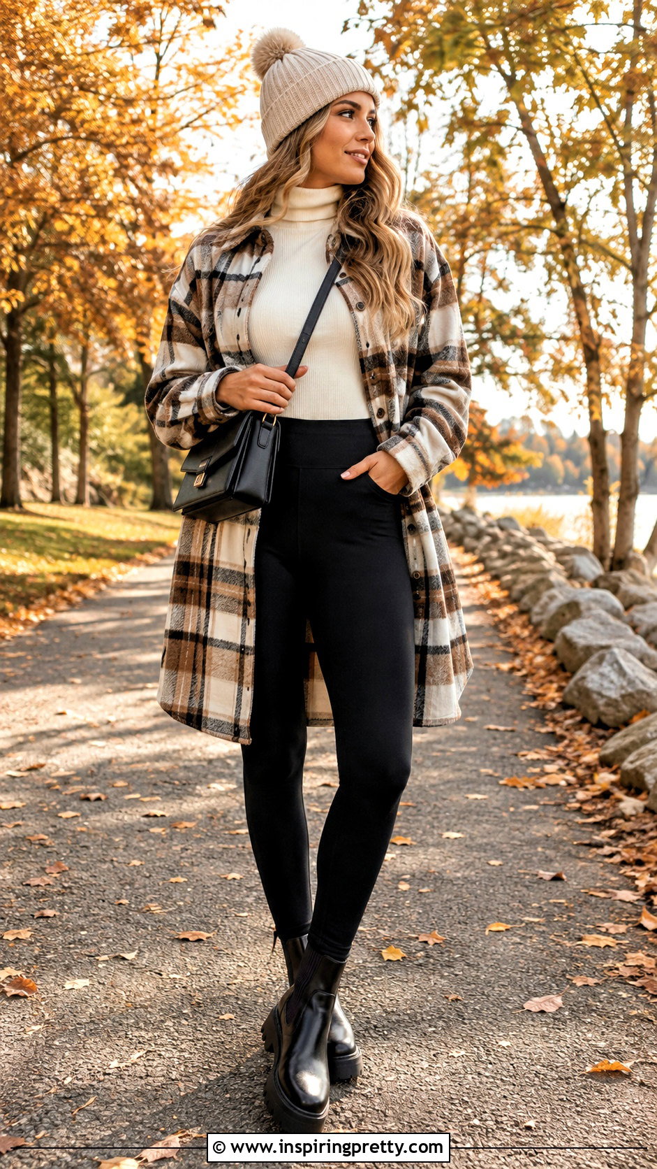 Turtleneck Shacket And Leggings Layering Outfit - 50 top layering ideas