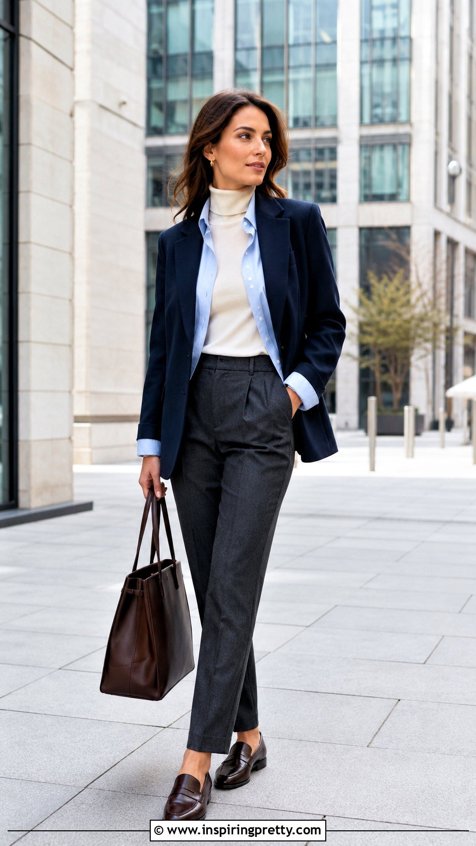Turtleneck Shirt And Blazer Layering Outfit - 50 top layering ideas