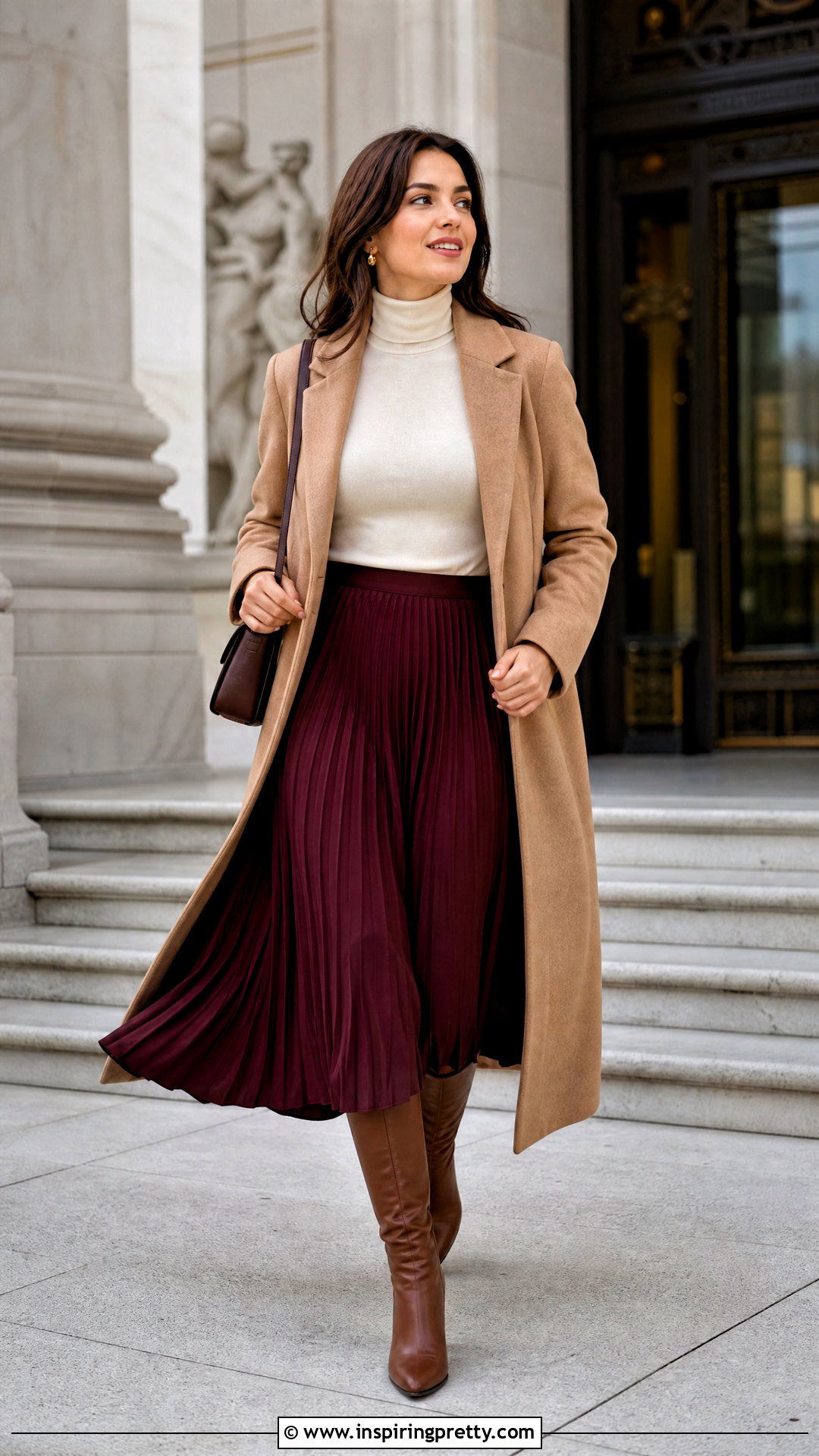 Turtleneck Shirt With Midi Skirt - 50 Top Shirt outfit ideas