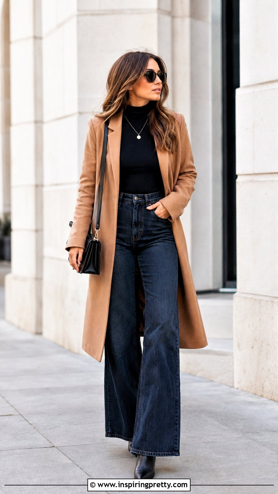 Turtleneck Sweater With Wide Leg Jeans - 25 Winter Tops To Wear With Jeans
