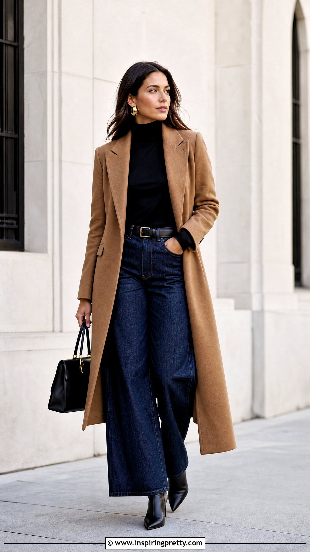 Turtleneck Sweater With Wide Leg Jeans - 50 tops to wear with wide leg jeans