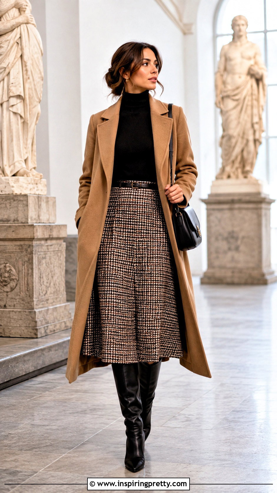 Turtleneck Top With Midi Skirt - 50 different tops style names