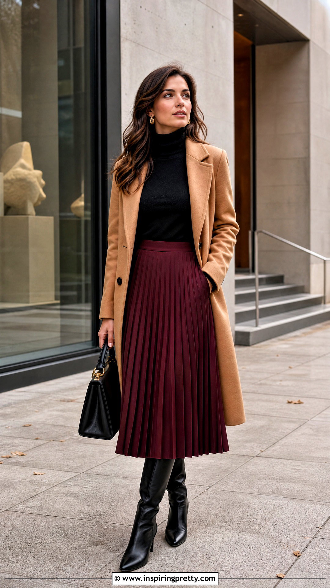 Turtleneck Top With Midi Skirt - 50 women's top