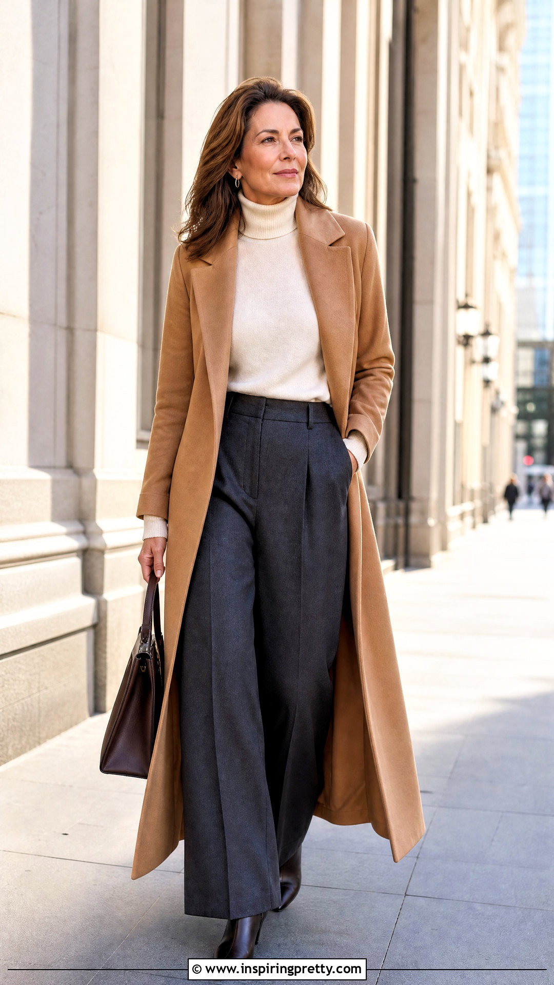 Turtleneck Top With Tailored Trousers - 50 types of tops outfit ideas